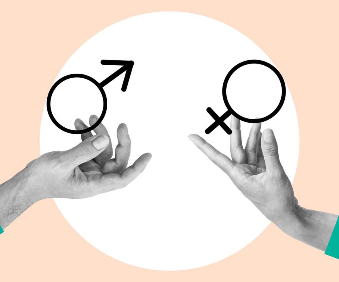 Collage,With,Hands,Holding,Male,And,Female,Gender,Sign,Symbolizing