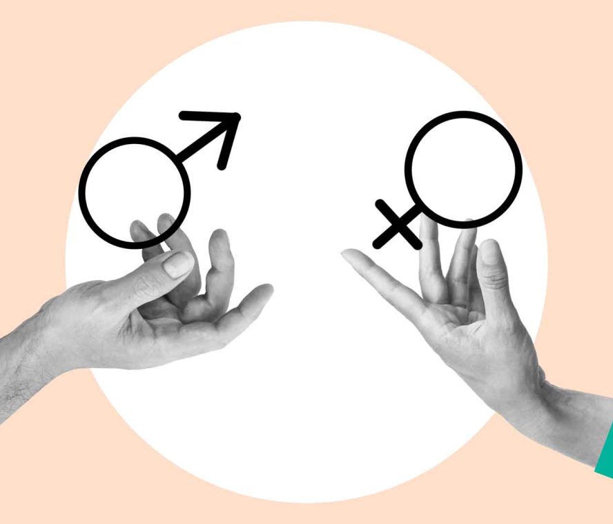 Collage,With,Hands,Holding,Male,And,Female,Gender,Sign,Symbolizing